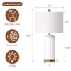 Maxax Ceramic Table Lamp,White Modern Desk Lamp with Ribbed Design for Bedroom Nightstand,Living Room. - 3 of 4