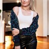 Anna-Kaci Sparkly Sequin Jacket Glitter Long Sleeves Zip Up Bomber Velvet Jacket - image 2 of 4