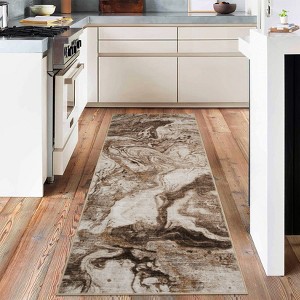 Coolmee Boho Vintage Area Rug, Soft Modern Abstract Washable Non-Slip Rug Low-Pile Carpet for Living Room, Bedroom, Home Office - 1 of 4