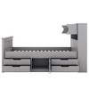 PAGED Twin Size Platform Bed Modern Wooden Bed Frame with Storage Bookcases, 4 Drawers and Footboard for Bedroom, Easy Assembly - 3 of 4