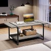 Industrial Farmhouse Coffee Table with Storage, 41" Rustic Wood & Metal 2-Tier Living Room Table, 150lb Capacity - 4 of 4