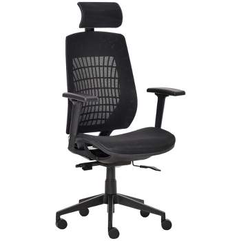 Vinsetto Ergonomic Mesh Office Chair, Reclining High Back Desk Chair with Adjustable Headrest & Armrests, Wheels, Swivel Computer Task & Gaming Chair