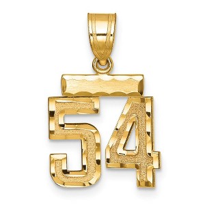 Black Bow Jewelry 14k Yellow Gold, Varsity Collection, Small D/C Pendant Number 54 - 1 of 3