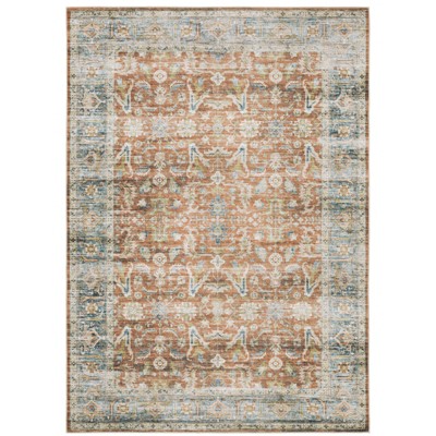 Oriental Weavers Charleston CHA04 Rust / Blue Indoor Area Rug - 3'6" x 5'6"