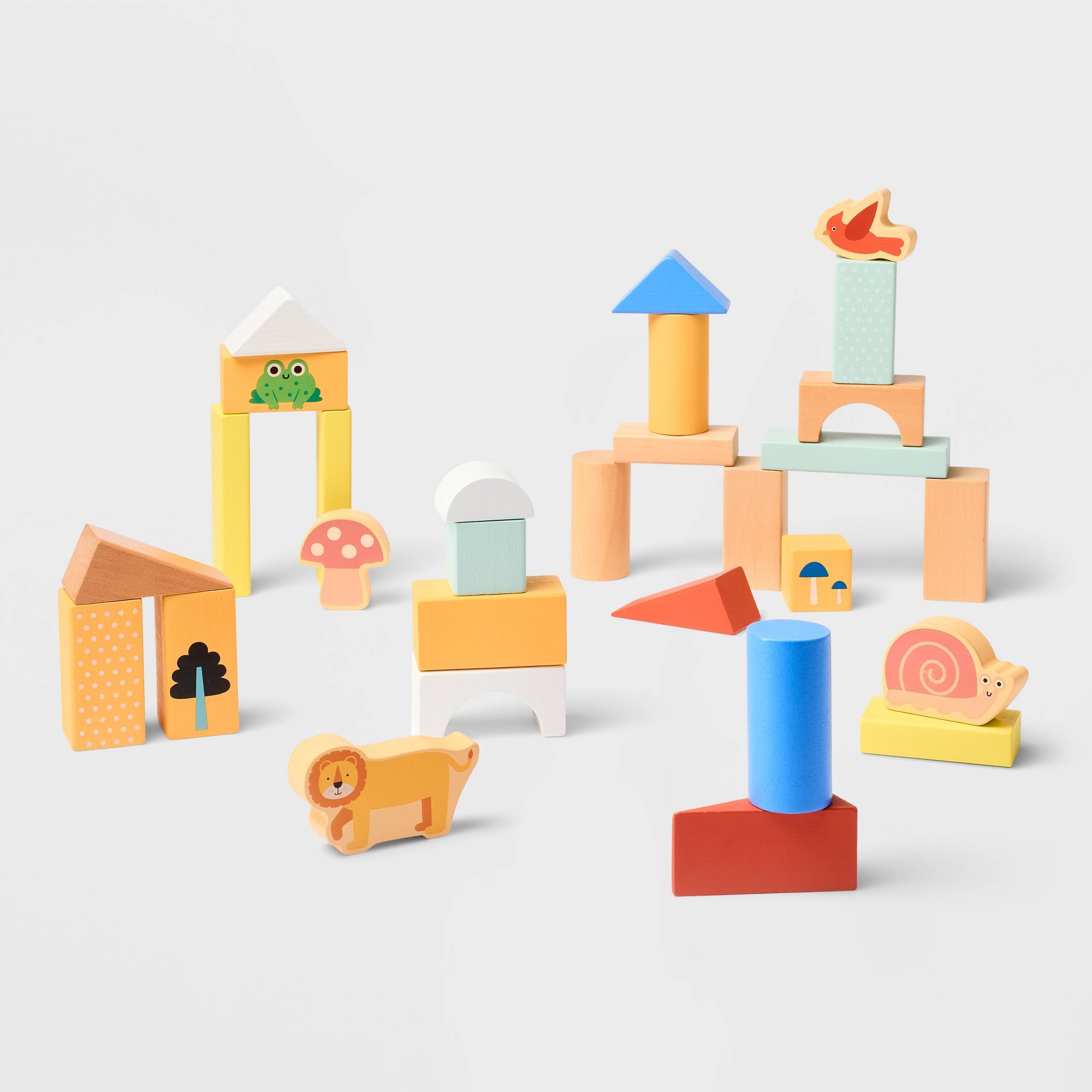 Wooden Stacking Blocks Set - 100pc