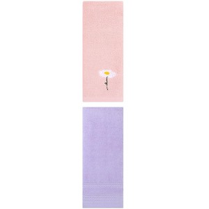 REGALWOVEN Bathroom Soft Absorbent Hand Towel 14" x 30"/13" x 30" 2 Pcs - 1 of 4