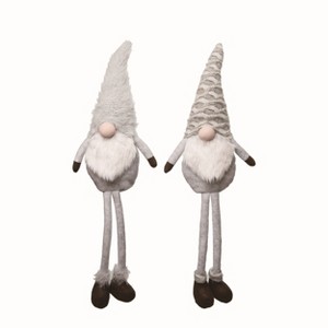 Transpac Plush Birch Gnome Shelf Sitter Set of 2 Decorative Gnome Figurines for Christmas Indoor Tabletop Decor - 1 of 1