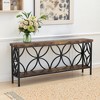 Lirago 70.9" 2 Tier Console Table Industrial Narrow Sofa Table Behind Couch Vintage Wood Metal Frame Entryway Storage Shelf Brown - 2 of 4