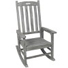 Patio Wooden Oversized Rocking Chair,Chaise Rocking Chair With Wide Seat And Tall Backrest,Indoor And Outdoor Rocking Chair -Maison Boucle - 4 of 4
