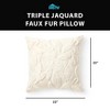 HGTV Triple Jacquard Carved Faux Fur Pillow Autumn Bliss Snowbound 22 x 22 inches - 3 of 4