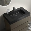 FAMYYT 30 in. Single Sink Freestanding Gray Bath Vanity with Black Engineered Stone Top (Assembled), Handle-free Design - 2 of 4