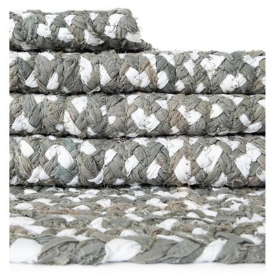 Handmade Gray Braided Cotton Stripe 6x9 Indoor Rug
