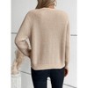 Coolmee Women Retro Cable Knit V Neck Long Sleeve Single-Breasted Cardigan Coat - 3 of 4