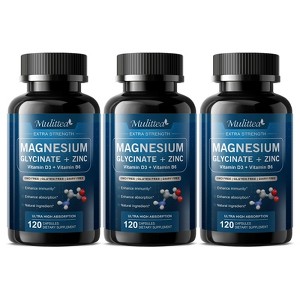 Magnesium Glycinate 500mg with Zinc, Vitamin D3+ Vitamin B6, Enhance Immunity - 1 of 4