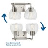 Progress Lighting Caisson 2-Light Brushed Nickel Bath Vanity Light with Clear Glass Shades - 3 of 4