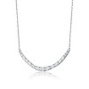 Guili 1.96ct White Gold Plated Lab-Created Moissanite Curved Bar Necklace - Elegant and Sparkling Jewelry for a Modern Touch - 2 of 2