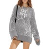 EXLURA Womens Oversized Graphic Leopard Print Long Sleeve Sweaters Chunky Knit Pullover Tops Fall Winter Sweater - 2 of 4
