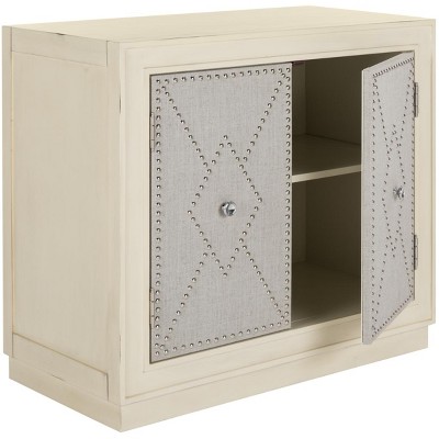 Erin Beige and Gray 2-Door Chest with Nailheads
