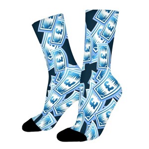 Euro Cash Women Printed Crew Socks Funny Funky Socks Soft Polyester Novelty Gifts for Artists Men - 1 of 1