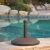 Syemin Round Umbrella Base, Heavy Duty Outdoor Umbrella Base with Turning Knob, for Patio, Poolside, Brown, 19.68"*19.68“*15.54" - 3 of 4