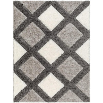 Mark & Day Ruthven 7'10"x10' Rectangle Woven Indoor Area Rugs Ivory/Medium Gray: Modern Geometric, Stain-Resistant, Pet Friendly