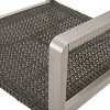 Cape Coral Outdoor Wicker Dining Chairs with Aluminum Frames, 2-Pcs Set, Grey - 2 of 4
