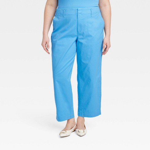 Women's High-rise Straight Ankle Chino Pants - A New Day™ Blue 17