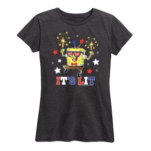Women's - SpongeBob SquarePants - It's Lit Short Sleeve Graphic T-Shirt - 1 of 4