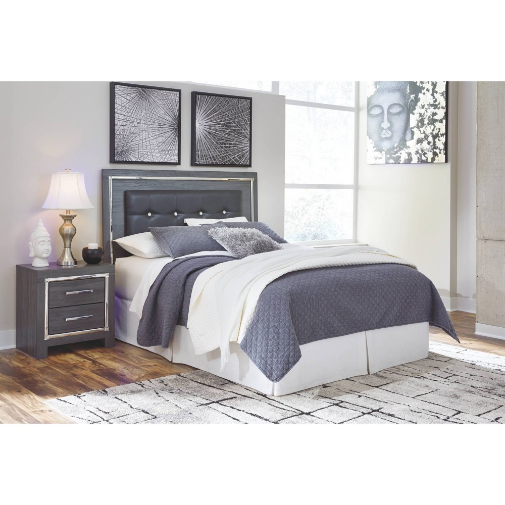Photos - Bed Frame Ashley Queen/Full Lodanna Upholstered Panel Headboard Gray - Signature Design by 
