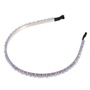 Unique Bargains Women's Hairband 2 Rows Rhinestone Headband 0.31 Inch Wide 1 Pc - 1 of 4