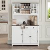 Vipbear 67" Large Kitchen Pantry With Microwave Shelf Snack Storage Cabinet, Wine Cabinet, Adjustable Internal Shelf - 2 of 4
