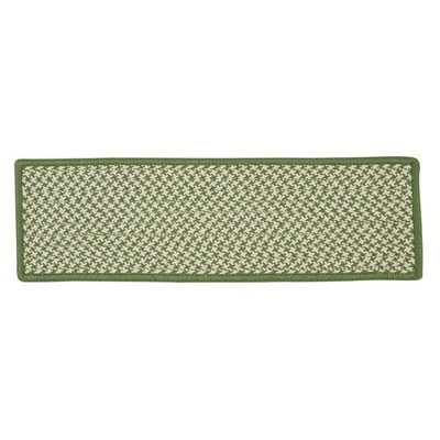 Colonial Mills Outdoor Houndstooth Tweed - Leaf Green Stair Tread Set, 13 Pcs