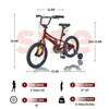 INFURNIC Bicycles 16 Inch Kids Bike with Training Wheels and Coaster Brake for Boys 4 to 7 Years, Red, 43.3"*22.8"*29.6" - 2 of 4