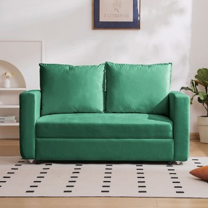NicBex 62.5" Sofa Bed Loveseat Couch with Pull Out Bed & Adjustable Backrest,Upholstered Sleeper Sofa for Living Room,Bedroom,Office - 1 of 4