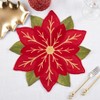 Saro Lifestyle Winter Bloom Placemat (Set of 4), 15", Red - 4 of 4