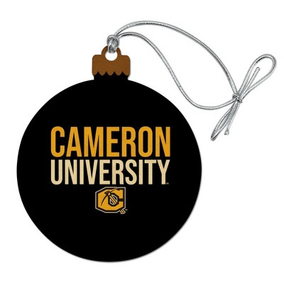 Cameron University Secndary Logo Wood Christmas Tree Holiday Ornament