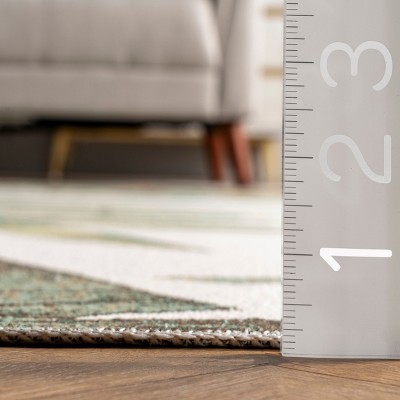 Elen 8' x 10' Olive Synthetic Reversible Washable Area Rug