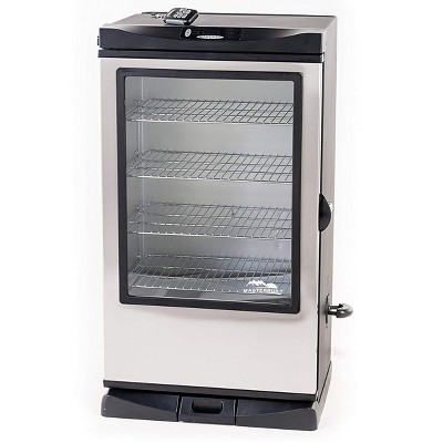 Masterbuilt 20075315 20in x 25in x 40in Digital Electric BBQ Food Meat Smoker with Remote Control, Thermostat, Meat Probe Thermometer, and Full Window