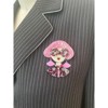 Wrapables Acrylic Fashion Brooch Pin for Sweaters, Coats, Scarves, and Bags, Quirky Pink - 4 of 4