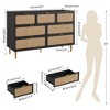 Rattan 7 Drawer Dressers for Bedroom, Tall Dresser with Deep Drawers,  for Closet with Wide Top, Long Wooden Dresser for Living Room, Hallway - 3 of 4