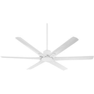 Casa Vieja 60" X-Force Modern Indoor Outdoor Ceiling Fan 6 Blade Remote Control Matte White Finish Bedroom Patio Living Room Damp Rated Decorative - 1 of 4