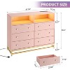 Acekool Modern 6-Drawer Dresser with LED Lights & Charging Station – Storage Organizer for Bedroom & Living Room - 2 of 4