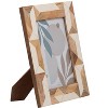 Sagebrook Home 5" x 7" Decorative Photo Frame - Contemporary Resin Wood Brown and White Geometric Design Picture Frame - Home - 2 of 4