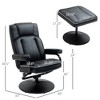 Mshliw Manual PU Leather Swivel Recliner Office Chair with Ottoman Footrest, Adjustable Backrest and Steel Base for Living Room or Office - 3 of 4