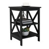 GlasFlength Modern Oxford Small Side Table with Scratch-Resistant Finish and X-Leg Design, Black, 15.75"*15.75"*24 - 4 of 4
