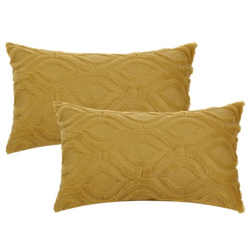 Yellow fur best sale throw pillow