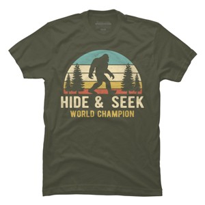 Men's Design By Humans Bigfoot - Hide And Seek World Champion By clickbong T-Shirt - 1 of 2