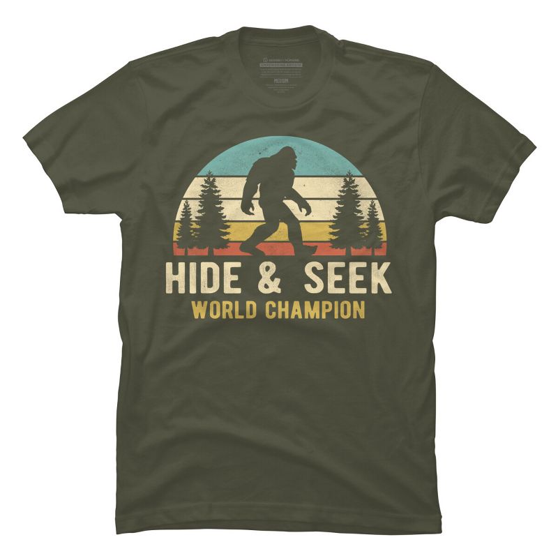Men's Design By Humans Bigfoot - Hide And Seek World Champion By clickbong T-Shirt, 1 of 3