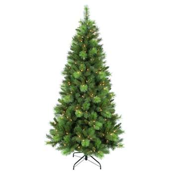 6.5ft Puleo Pre-Lit Adirondack Pine Artificial Christmas Tree Clear Lights