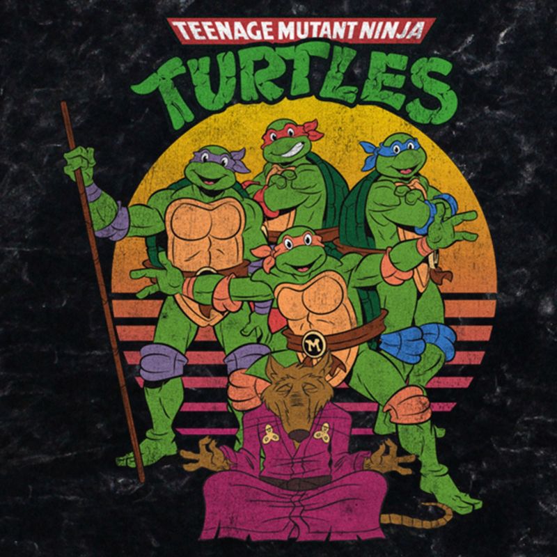 Juniors Womens Teenage Mutant Ninja Turtles Distressed Master Splinter Shot T-Shirt, 2 of 5
